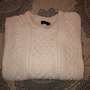 J crew cable-knit white sweater xl
